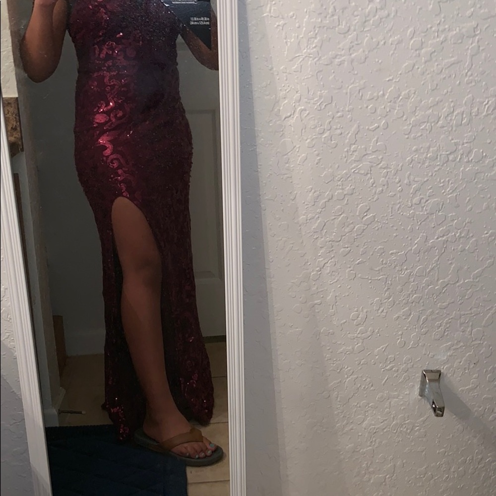 Burgundy sparkle dress